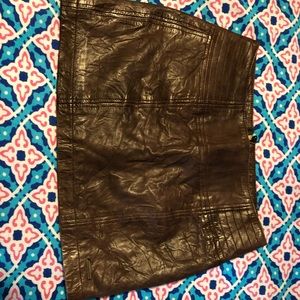 Real leather skirt